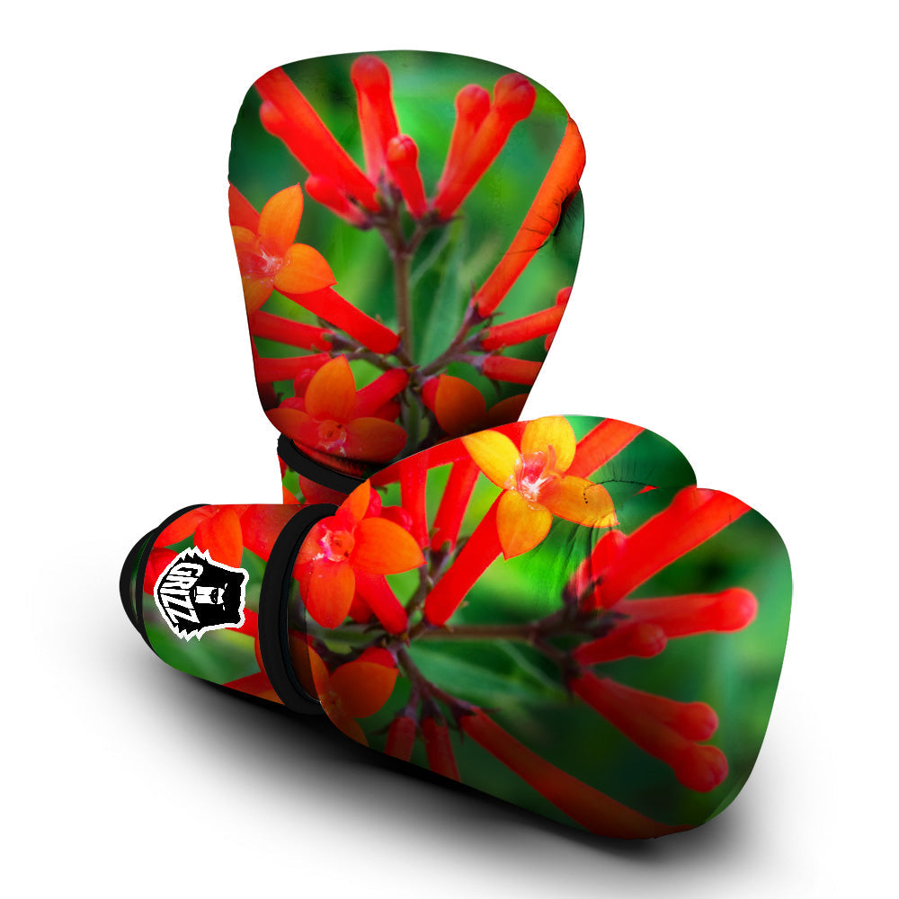 Plant Bouvardia Print Boxing Gloves-grizzshop