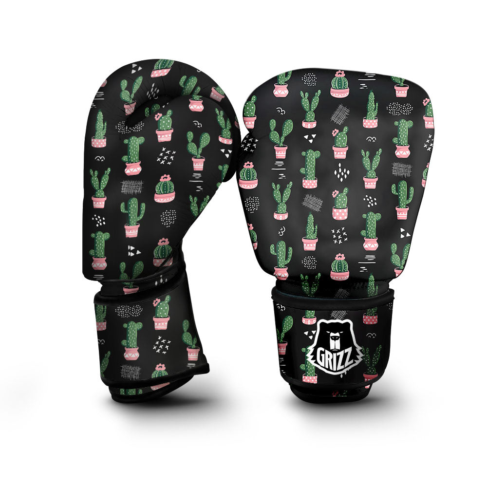 Plant Cute Cactus Print Pattern Boxing Gloves-grizzshop