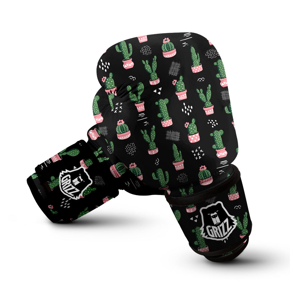Plant Cute Cactus Print Pattern Boxing Gloves-grizzshop