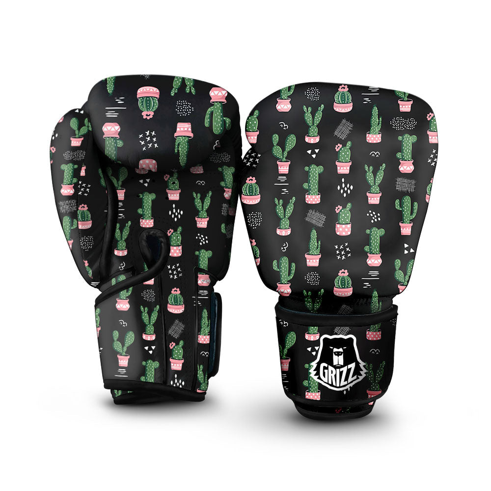 Plant Cute Cactus Print Pattern Boxing Gloves-grizzshop