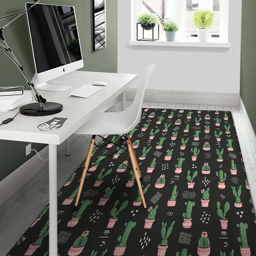 Plant Cute Cactus Print Pattern Floor Mat-grizzshop