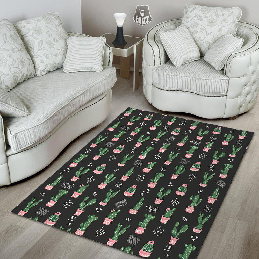 Plant Cute Cactus Print Pattern Floor Mat-grizzshop
