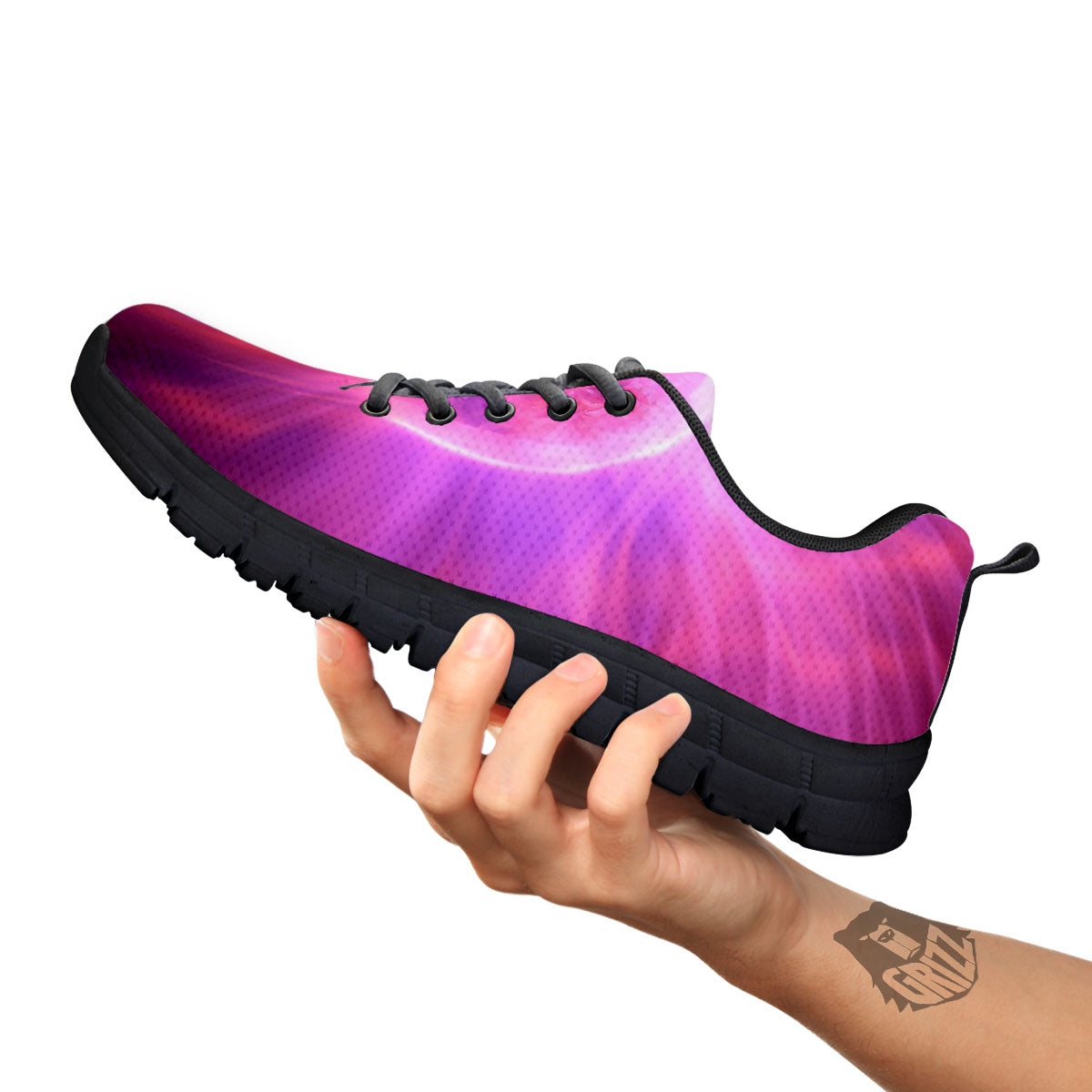 Plasma Ball Purple Print Black Sneaker-grizzshop