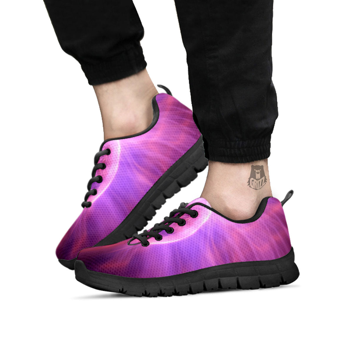 Plasma Ball Purple Print Black Sneaker-grizzshop