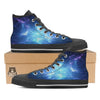 Plasma Blue Print Black High Top Shoes-grizzshop