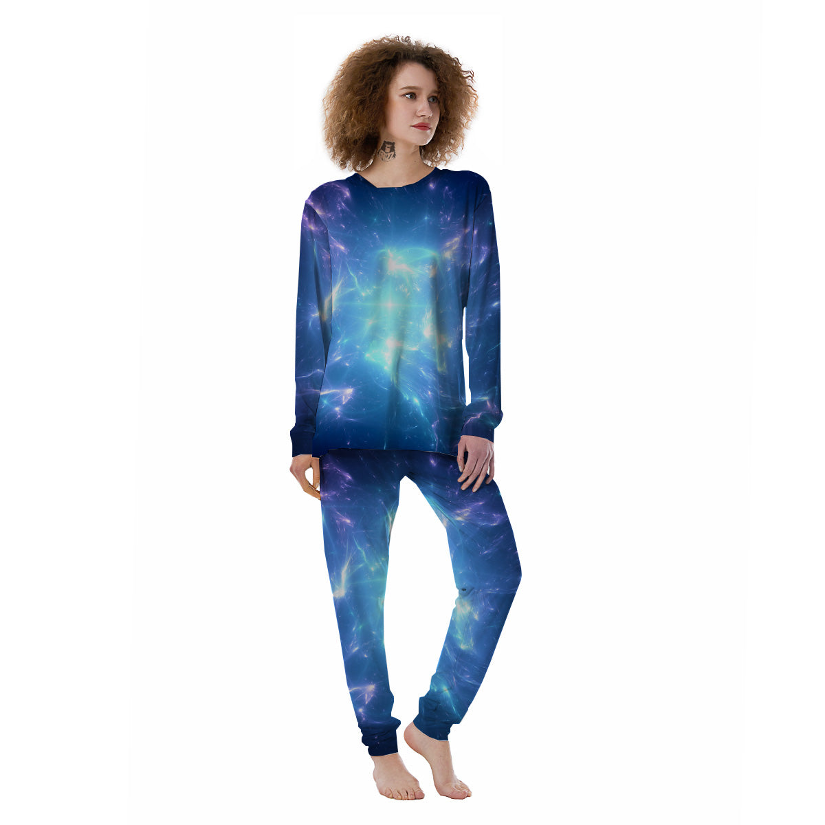 Plasma Blue Print Women's Pajamas-grizzshop