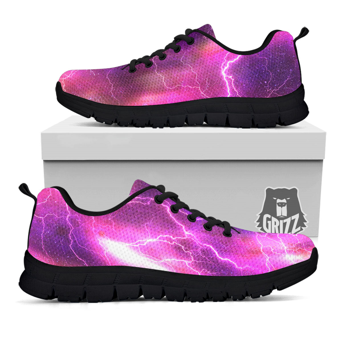 Plasma Lightning Print Black Sneaker-grizzshop