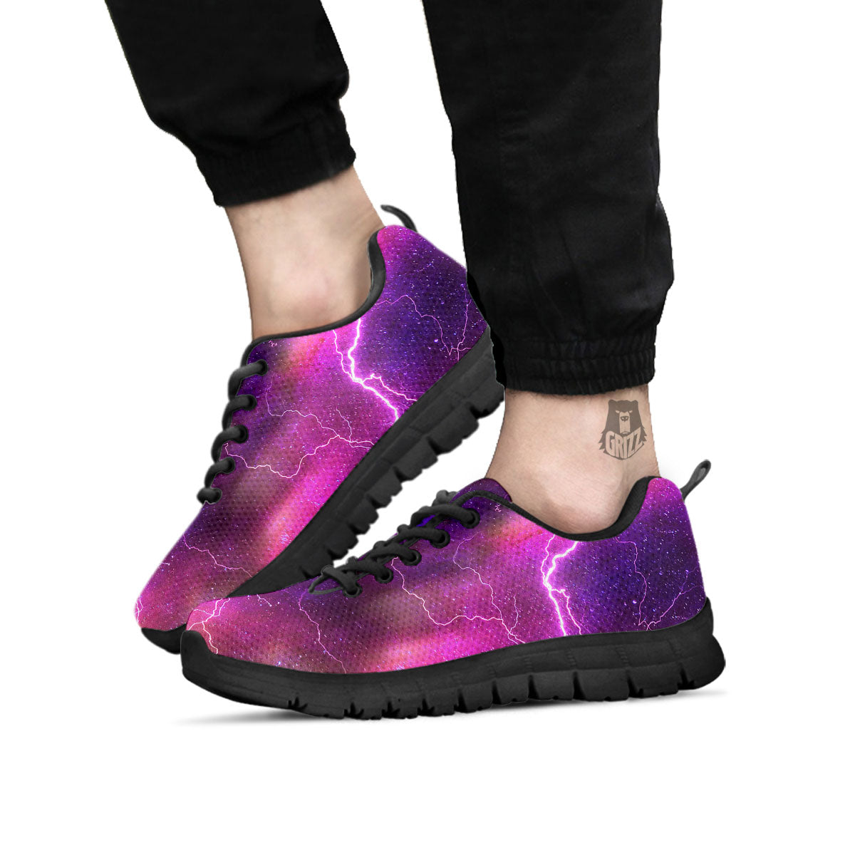 Plasma Lightning Print Black Sneaker-grizzshop