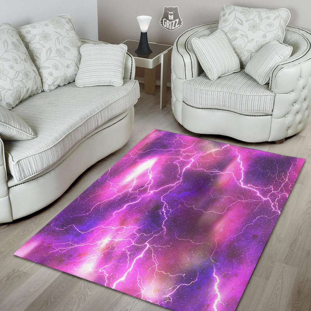 Plasma Lightning Print Floor Mat-grizzshop
