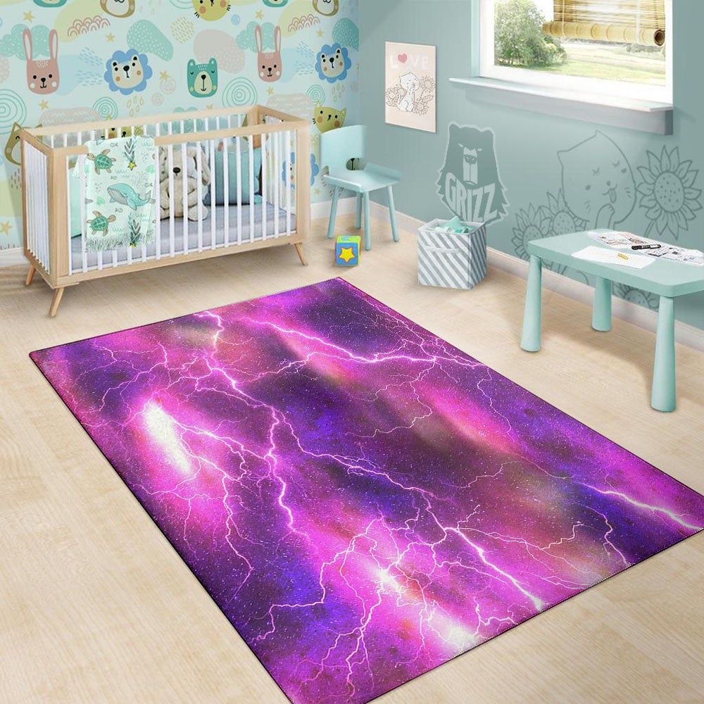 Plasma Lightning Print Floor Mat-grizzshop