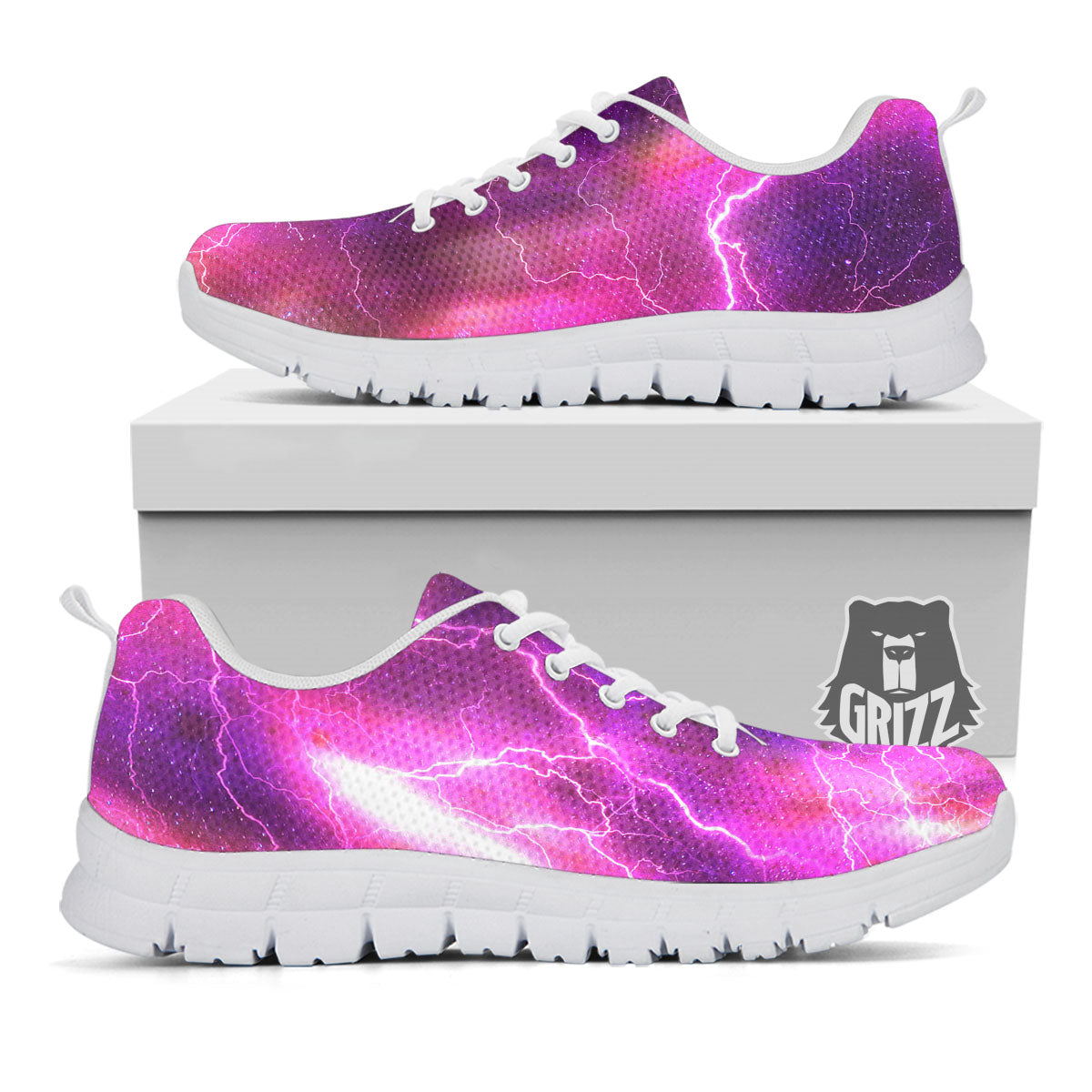 Plasma Lightning Print White Sneaker-grizzshop