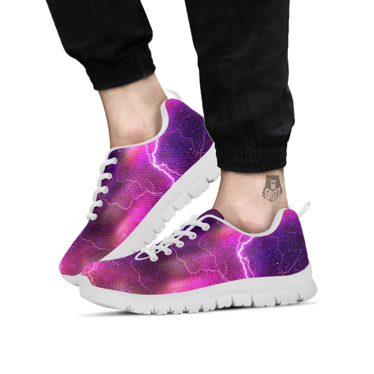Plasma Lightning Print White Sneaker-grizzshop