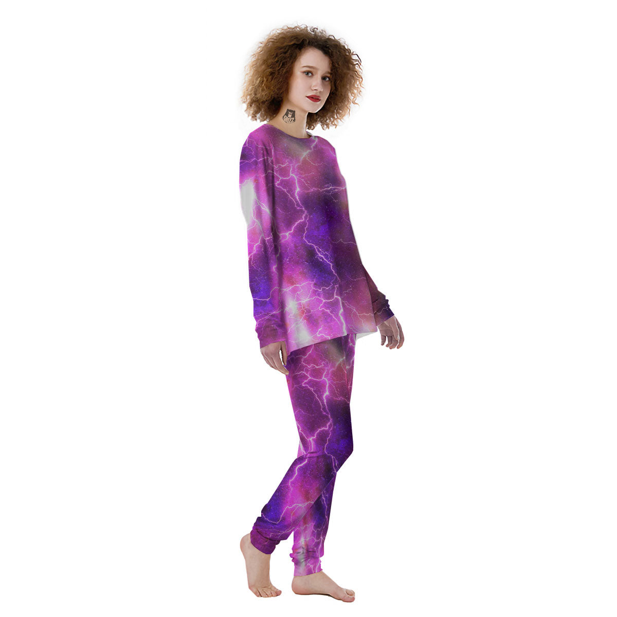 Plasma Lightning Print Women's Pajamas-grizzshop