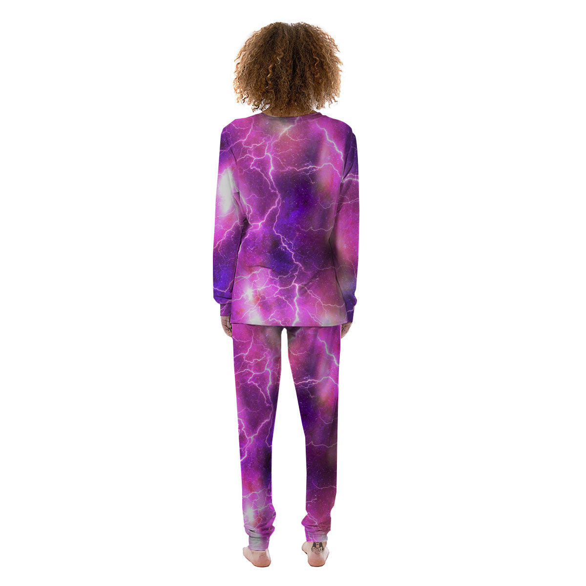 Plasma Lightning Print Women's Pajamas-grizzshop