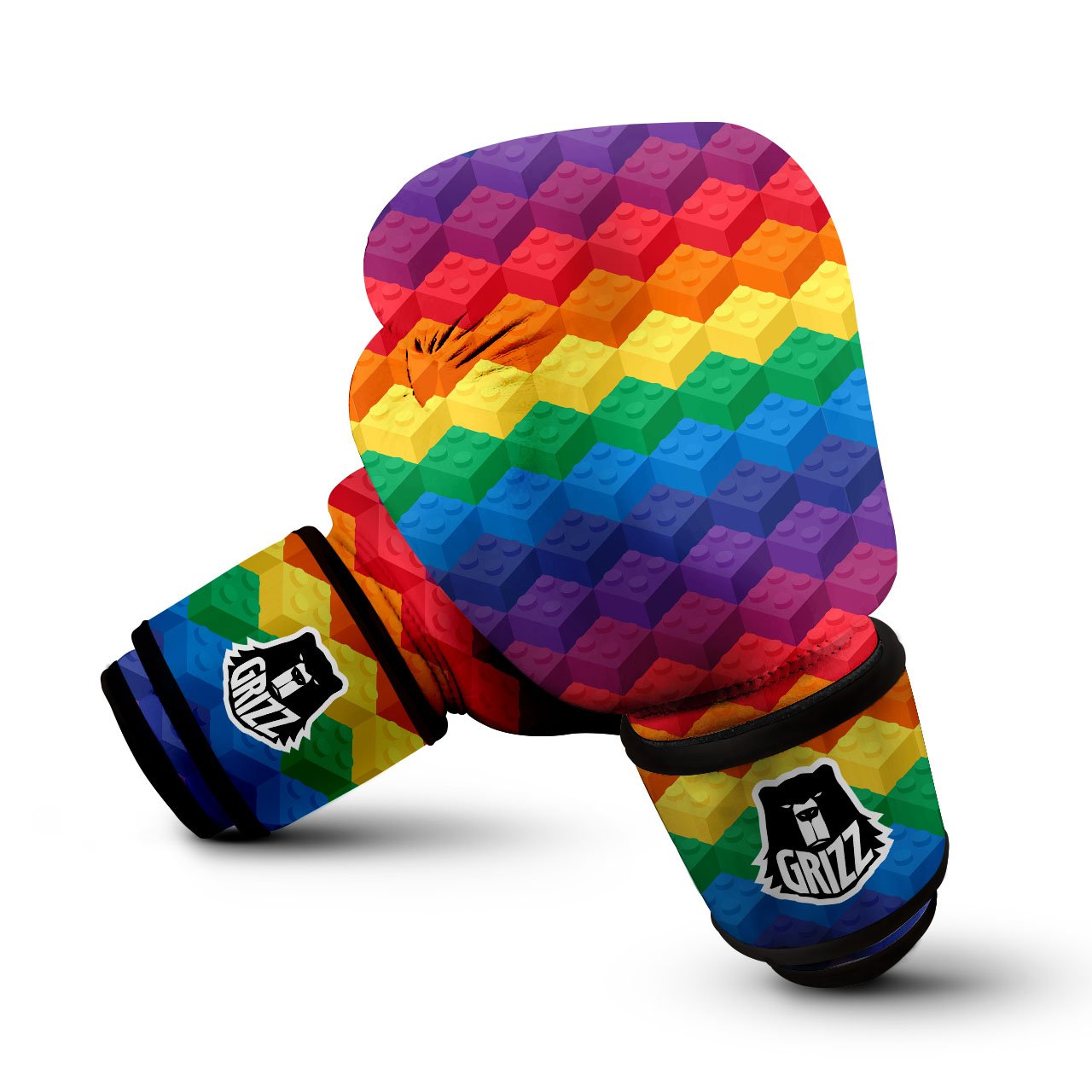 Plastic Blocks Building Print Pattern Boxing Gloves-grizzshop