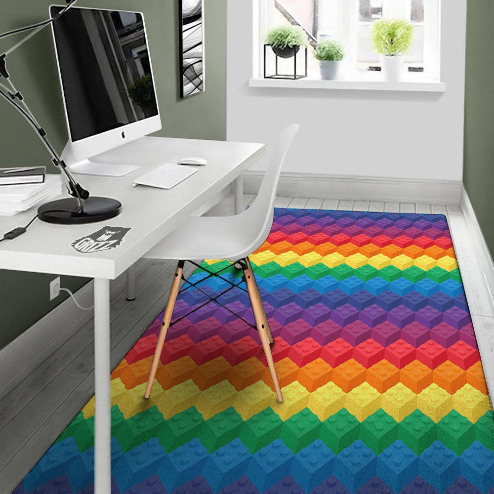 Plastic Blocks Building Print Pattern Floor Mat-grizzshop