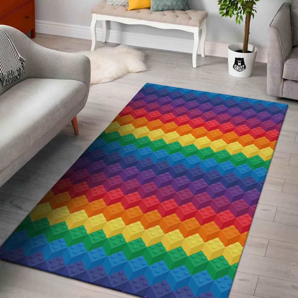 Plastic Blocks Building Print Pattern Floor Mat-grizzshop
