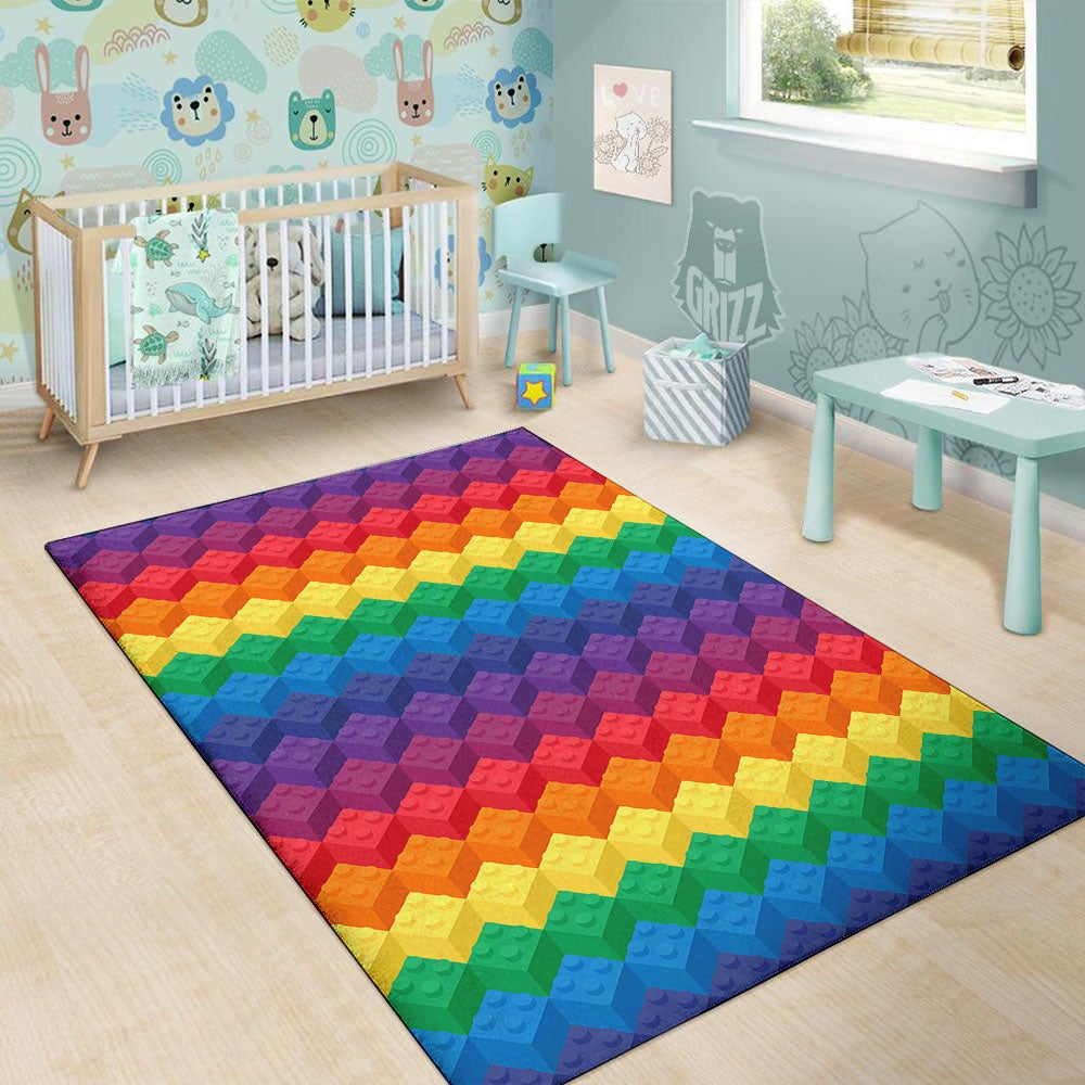 Plastic Blocks Building Print Pattern Floor Mat-grizzshop