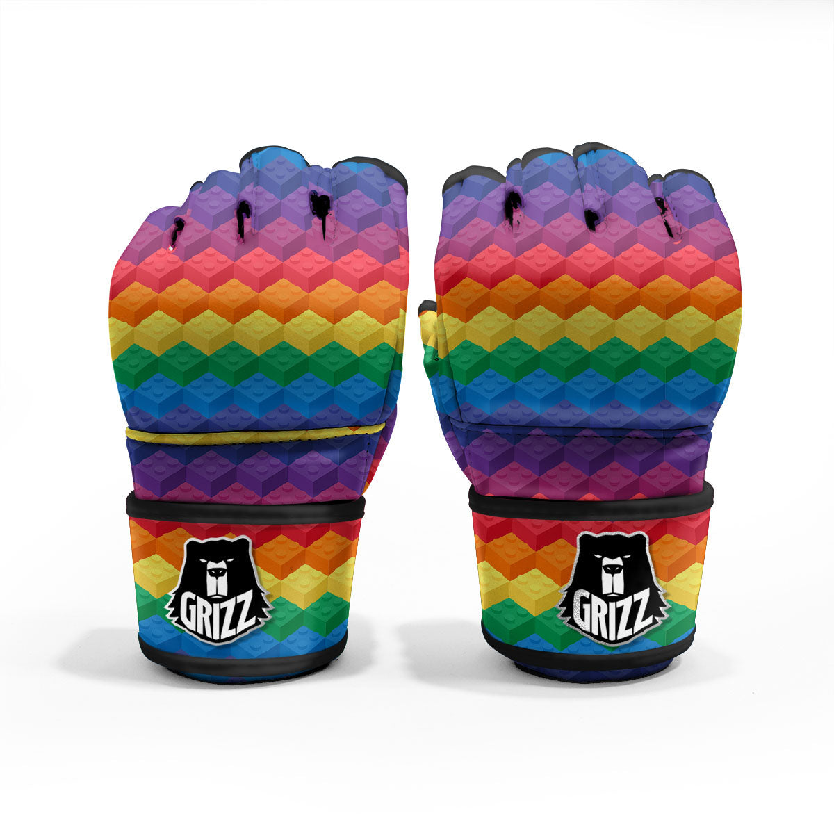 Plastic Blocks Building Print Pattern MMA Gloves-grizzshop