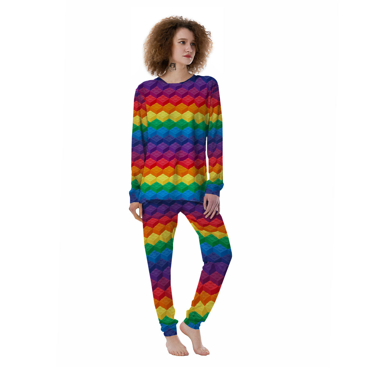 Plastic Blocks Building Print Pattern Women's Pajamas-grizzshop