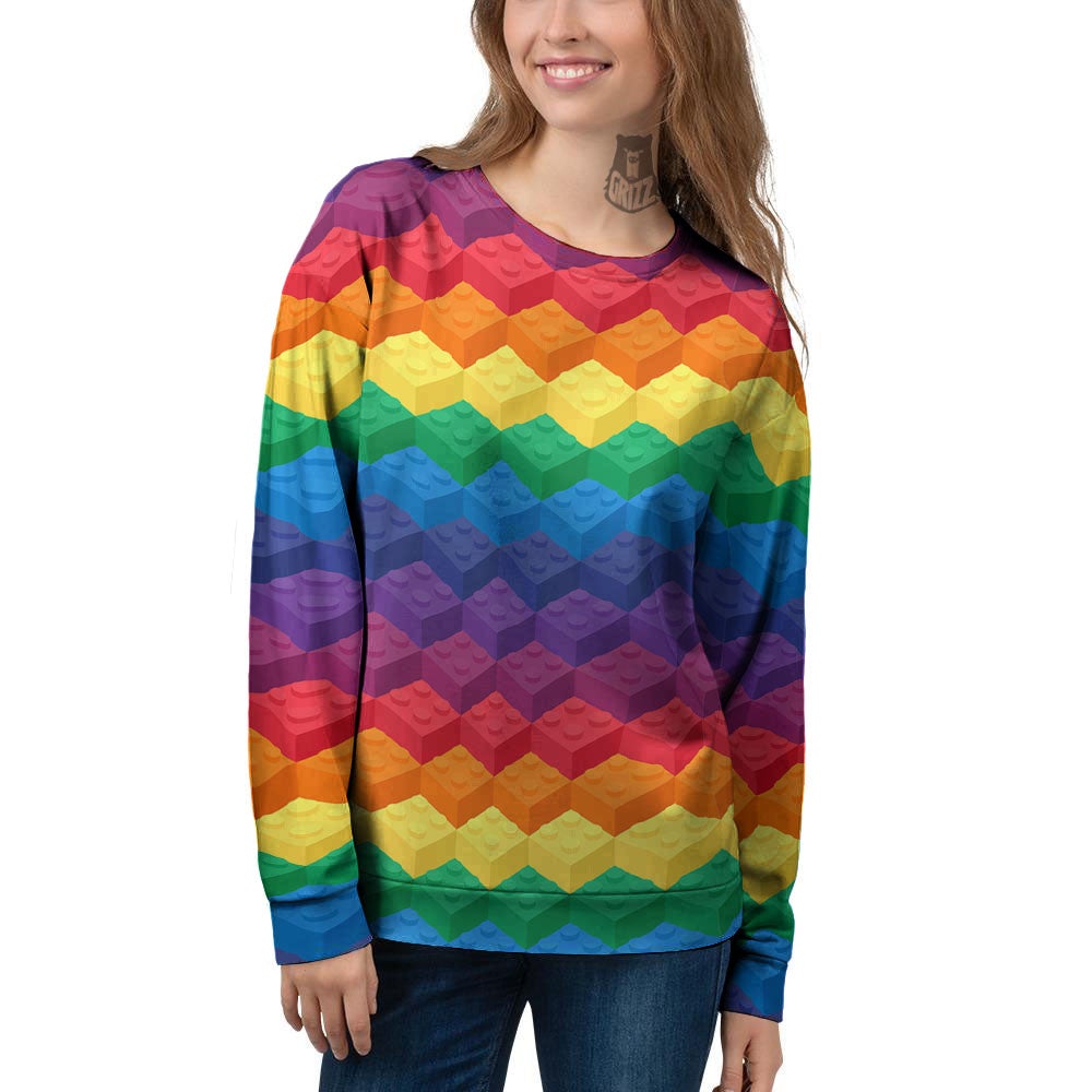 Plastic Blocks Building Print Pattern Women's Sweatshirt-grizzshop