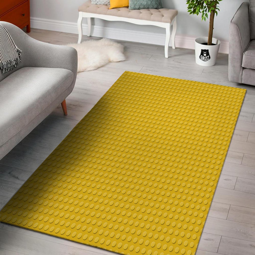 Plastic Building Blocks Yellow Print Pattern Floor Mat-grizzshop