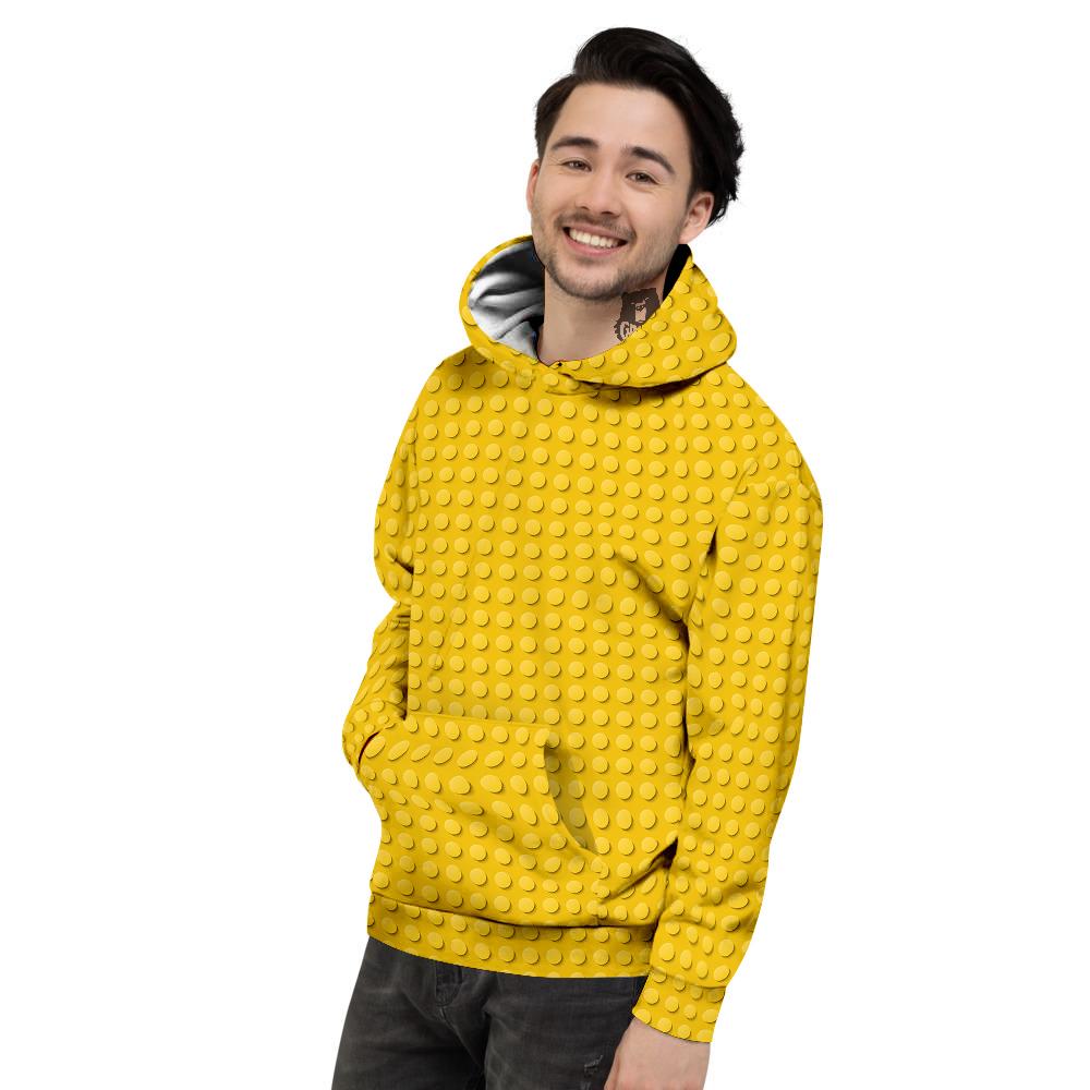 Plastic Building Blocks Yellow Print Pattern Men's Hoodie-grizzshop
