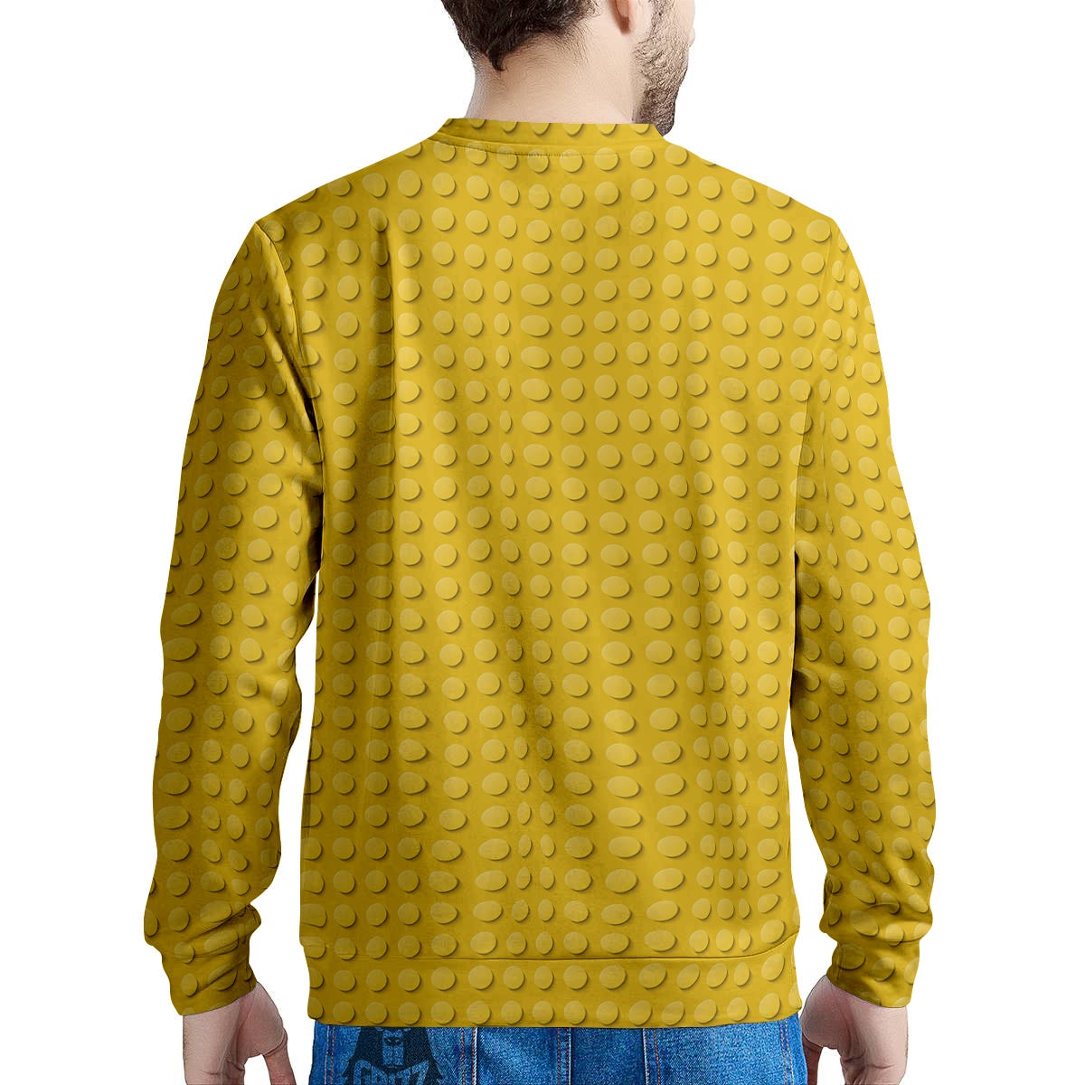 Plastic Building Blocks Yellow Print Pattern Men's Sweatshirt-grizzshop