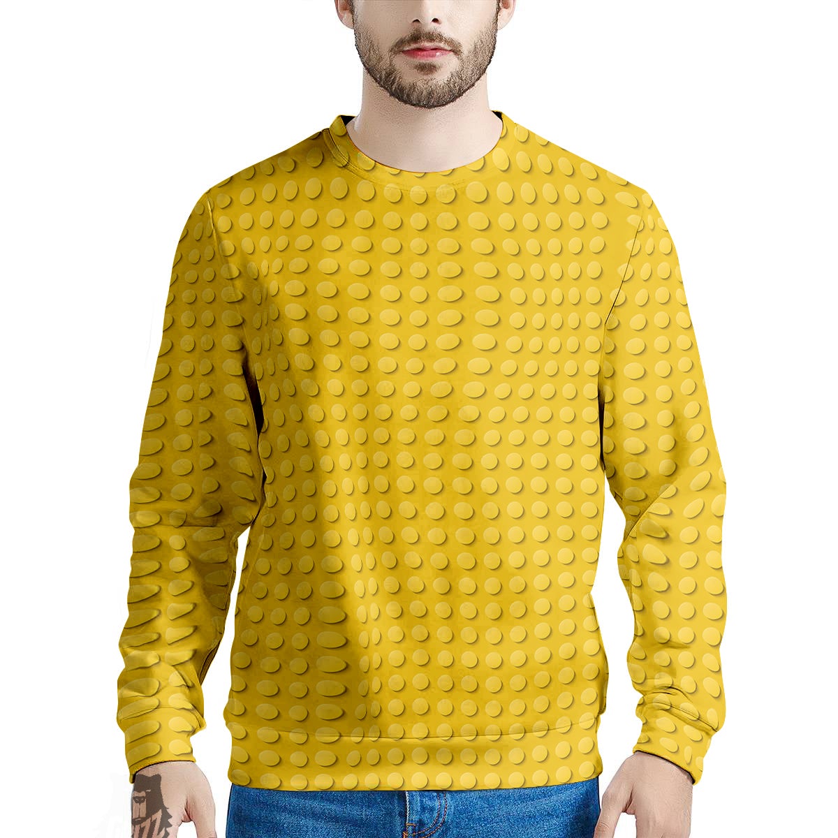 Plastic Building Blocks Yellow Print Pattern Men's Sweatshirt-grizzshop