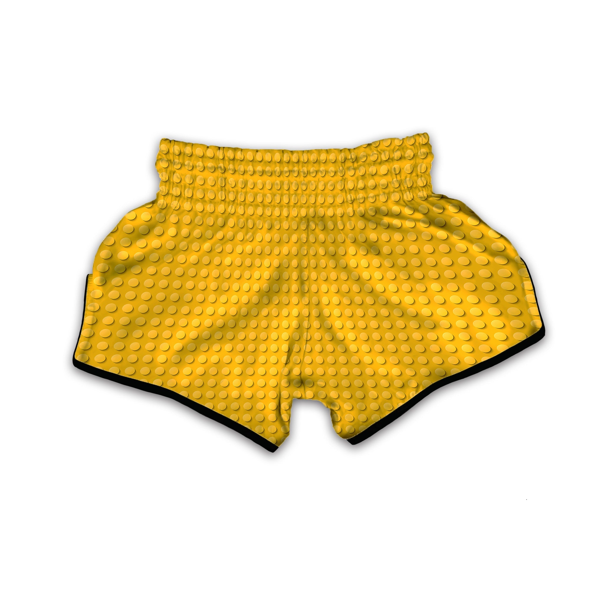 Plastic Building Blocks Yellow Print Pattern Muay Thai Boxing Shorts-grizzshop