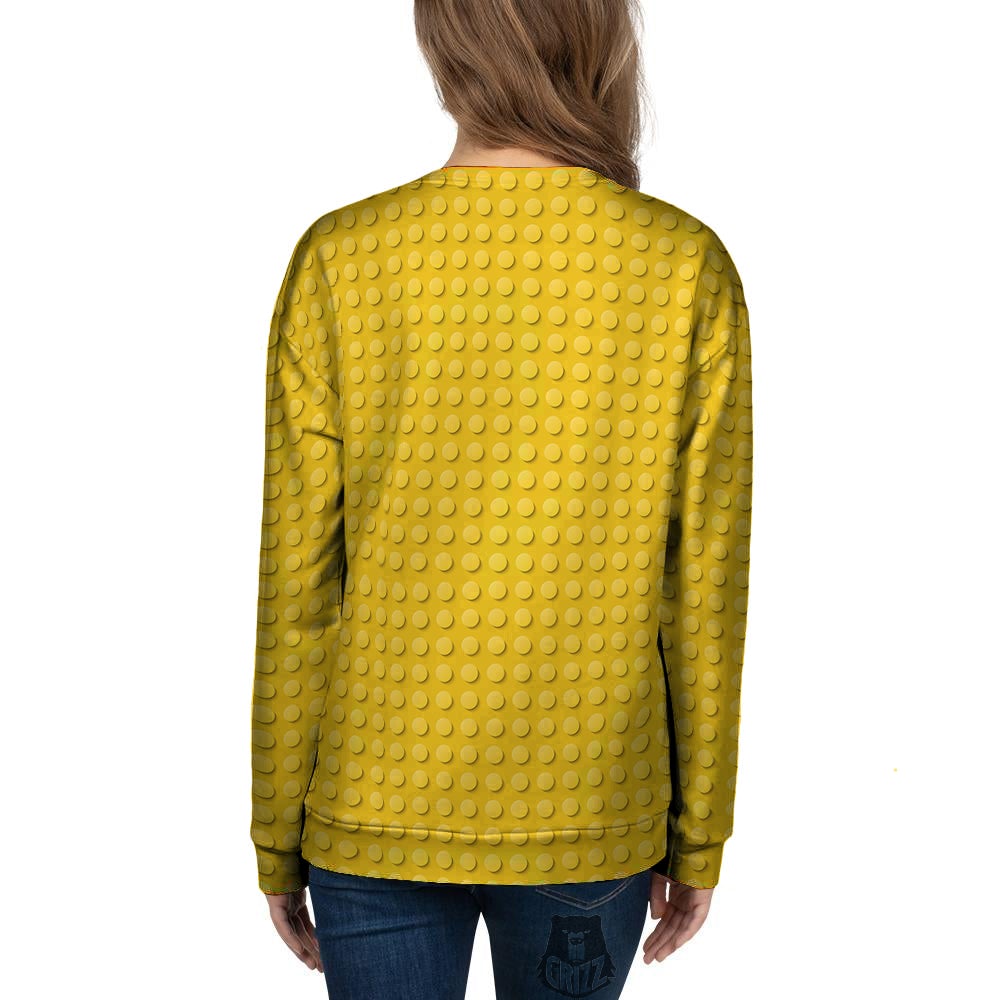 Plastic Building Blocks Yellow Print Pattern Women's Sweatshirt-grizzshop