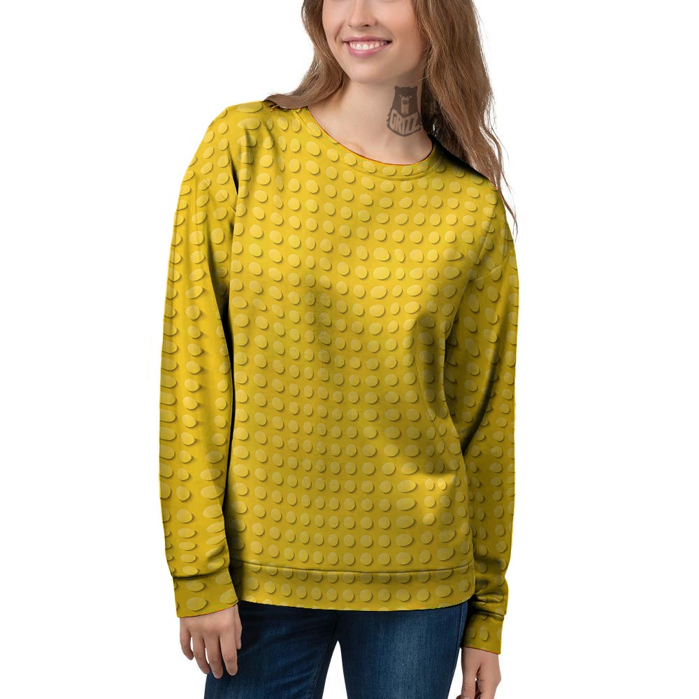 Plastic Building Blocks Yellow Print Pattern Women's Sweatshirt-grizzshop
