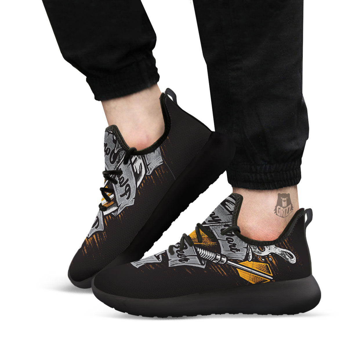 Play Dart Drink Beer Print Black Athletic Shoes-grizzshop