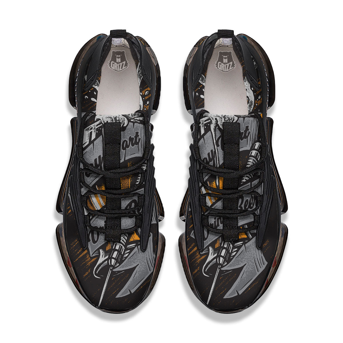 Play Dart Drink Beer Print Black Gym Shoes-grizzshop