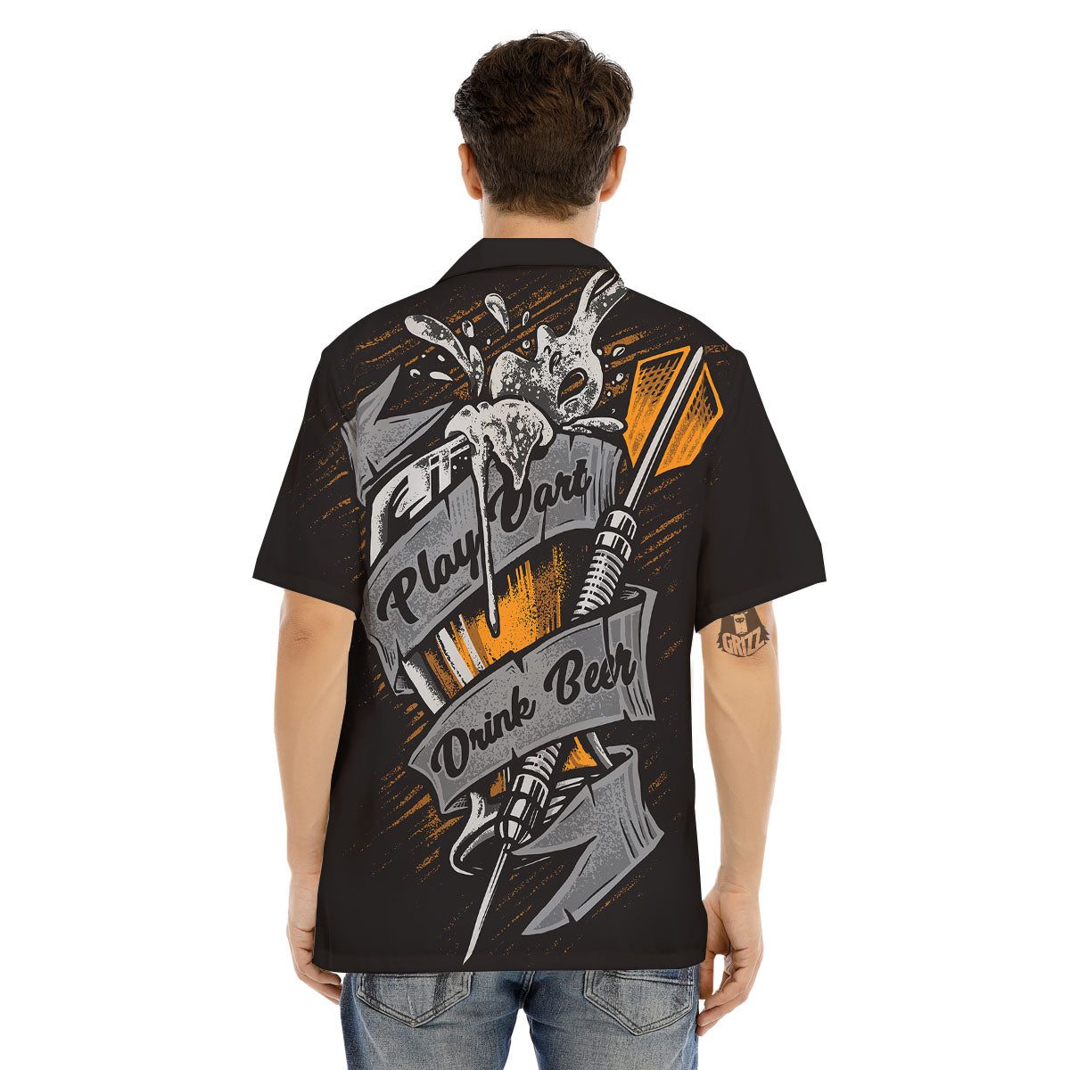 Play Dart Drink Beer Print Men's Hawaiian Shirt-grizzshop