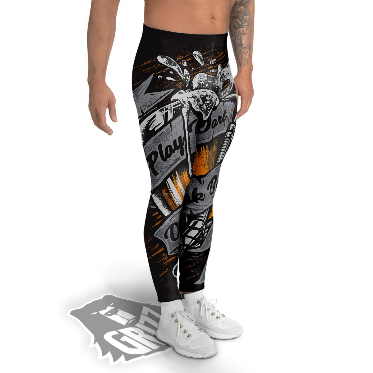 Play Dart Drink Beer Print Men's Leggings-grizzshop