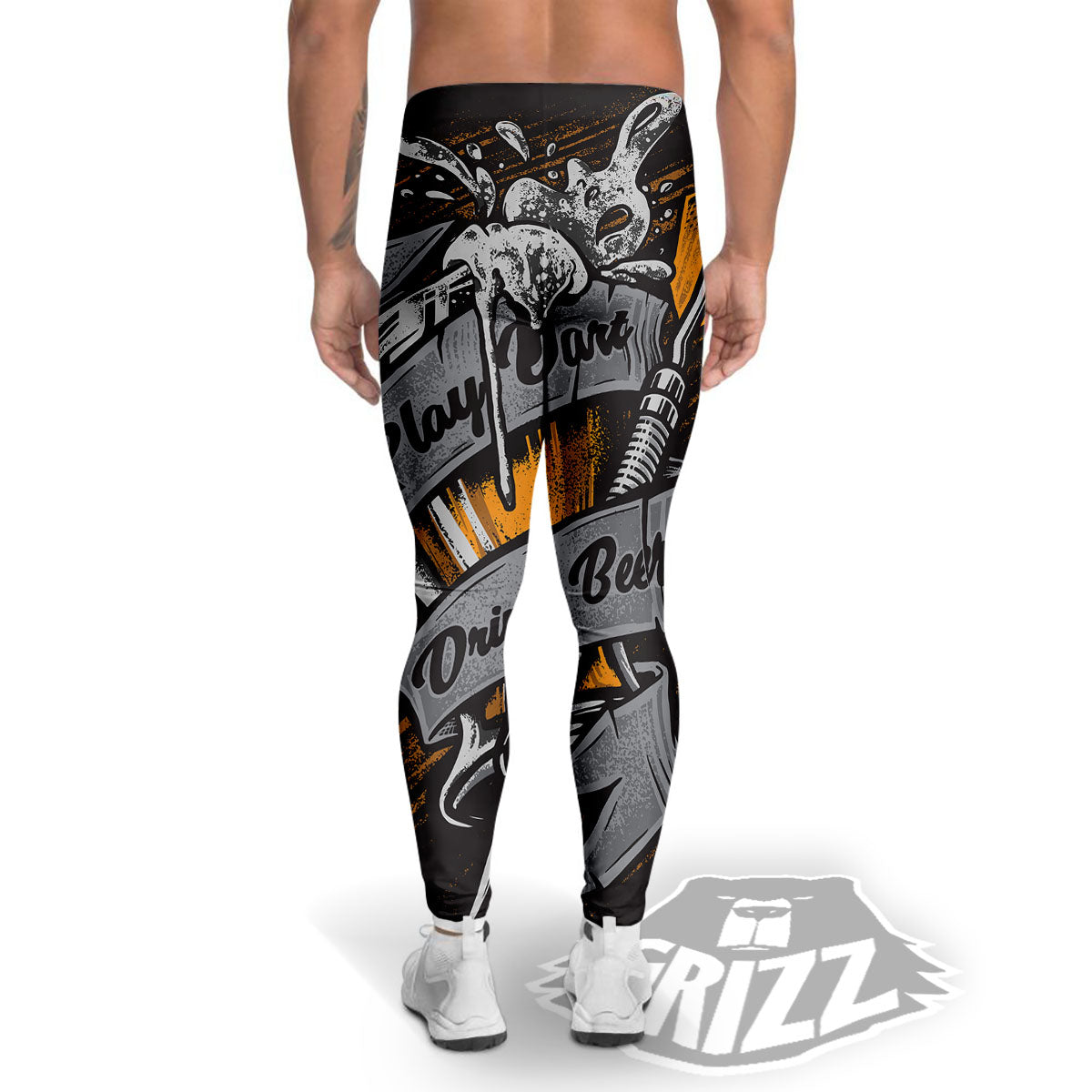 Play Dart Drink Beer Print Men's Leggings-grizzshop
