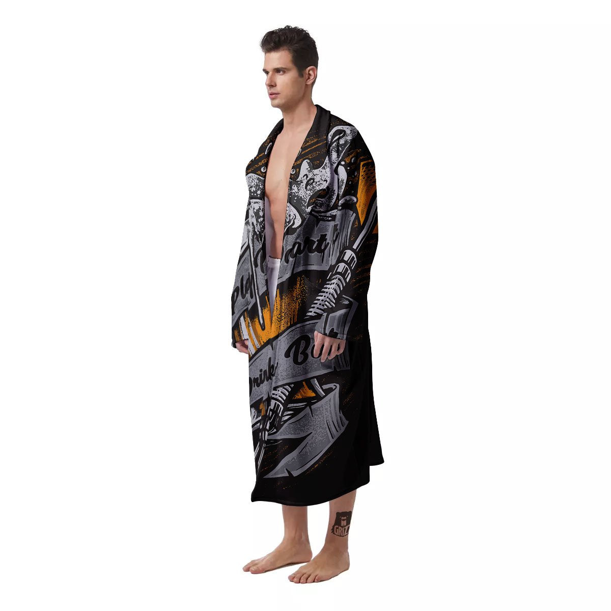 Play Dart Drink Beer Print Men's Robe-grizzshop