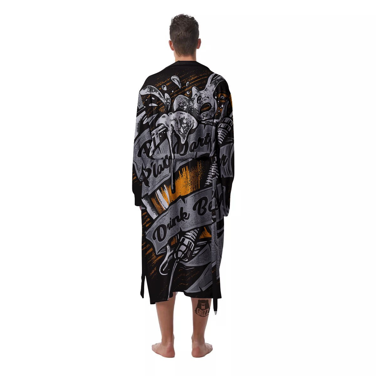 Play Dart Drink Beer Print Men's Robe-grizzshop