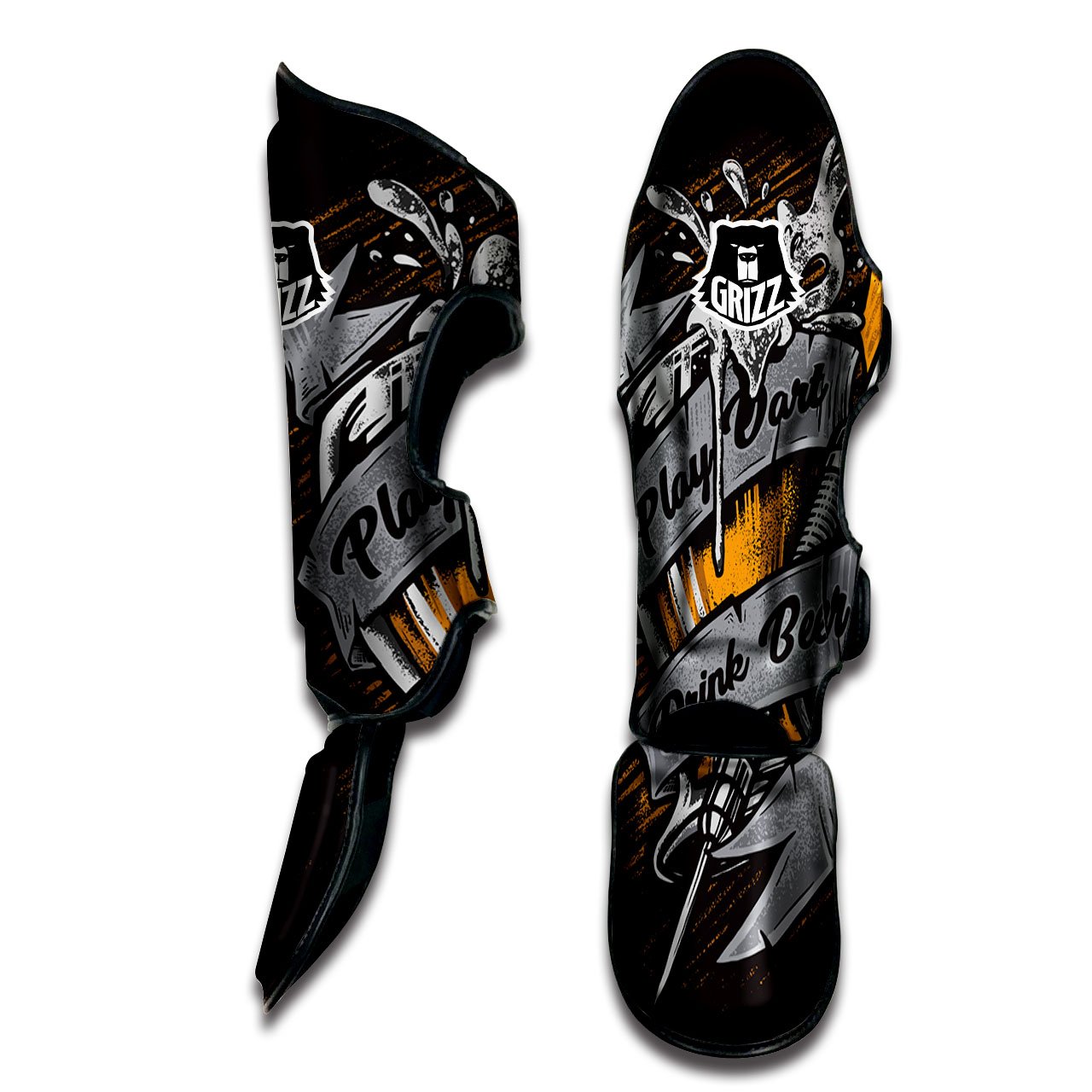 Play Dart Drink Beer Print Muay Thai Shin Guards-grizzshop