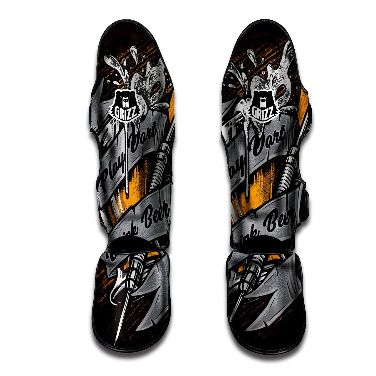 Play Dart Drink Beer Print Muay Thai Shin Guards-grizzshop