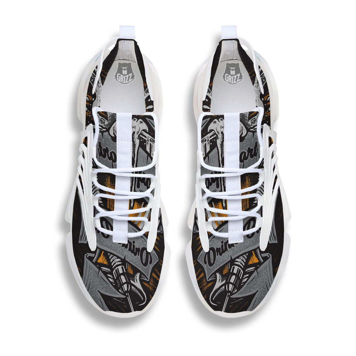 Play Dart Drink Beer Print White Gym Shoes-grizzshop