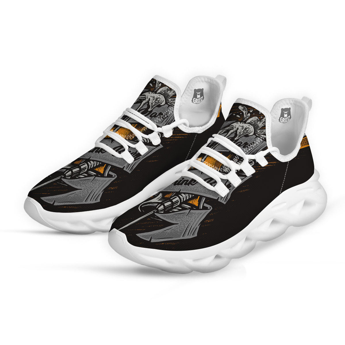 Play Dart Drink Beer Print White Running Shoes-grizzshop