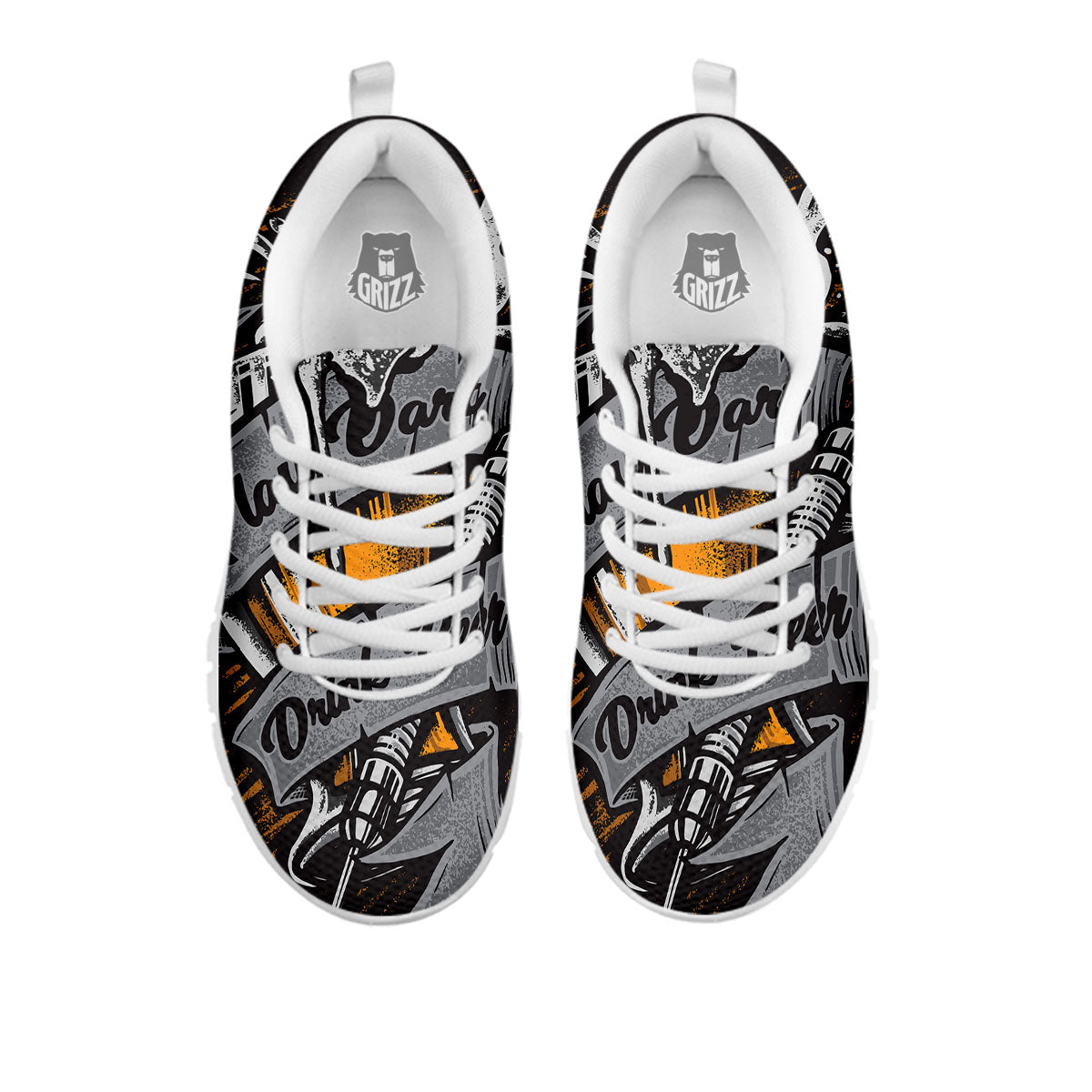 Play Dart Drink Beer Print White Sneaker-grizzshop