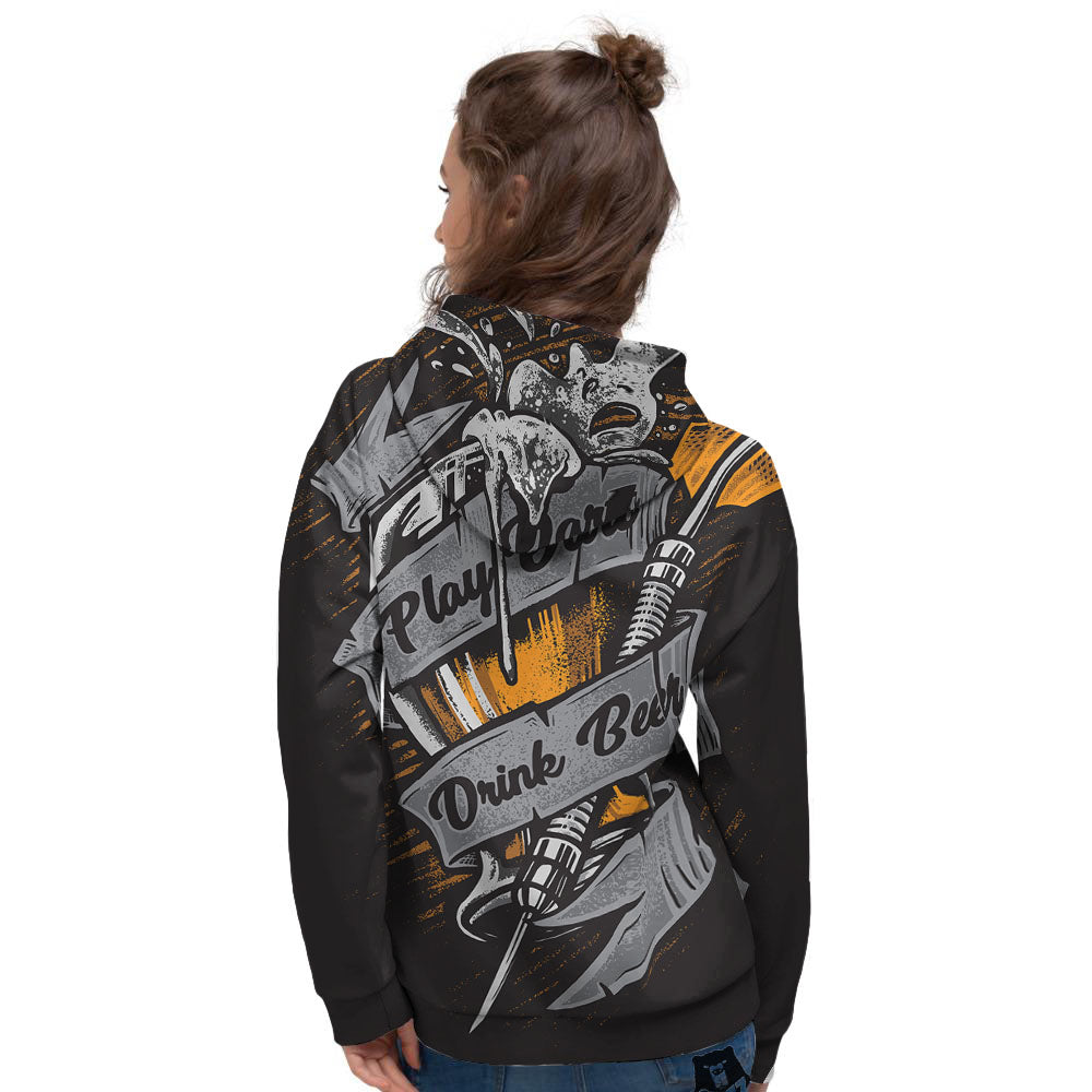 Play Dart Drink Beer Print Women's Hoodie-grizzshop