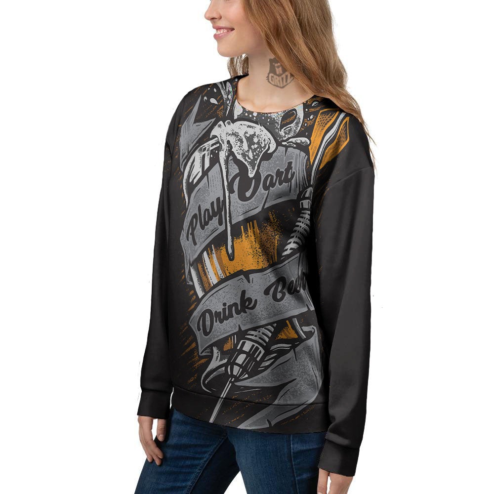 Play Dart Drink Beer Print Women's Sweatshirt-grizzshop
