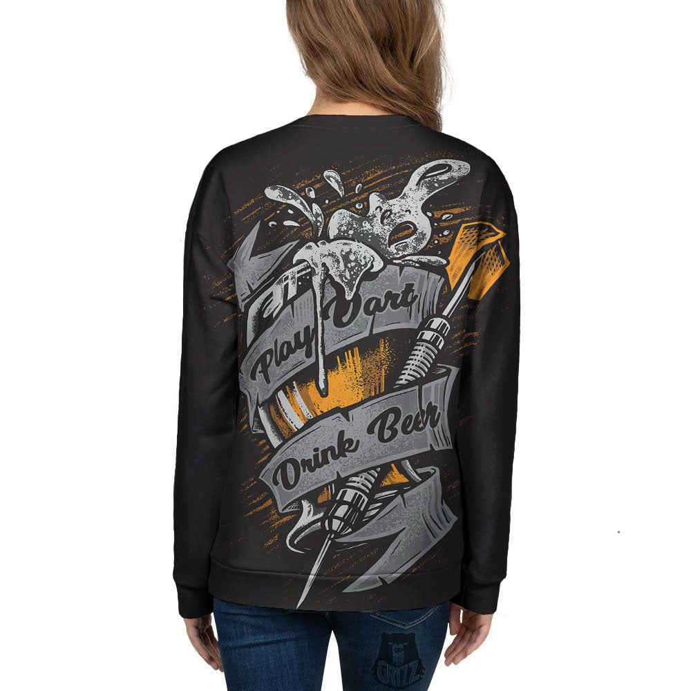 Play Dart Drink Beer Print Women's Sweatshirt-grizzshop
