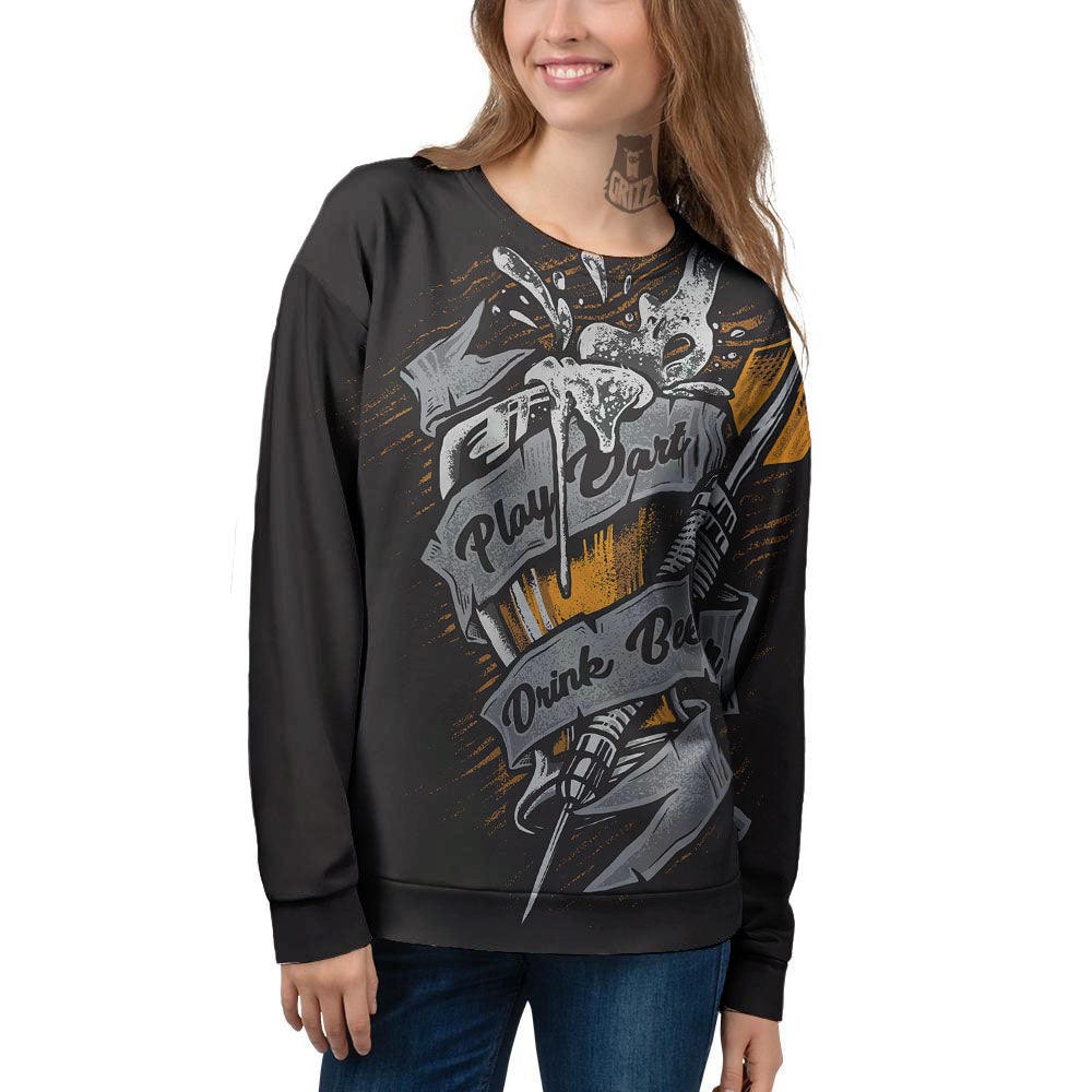 Play Dart Drink Beer Print Women's Sweatshirt-grizzshop