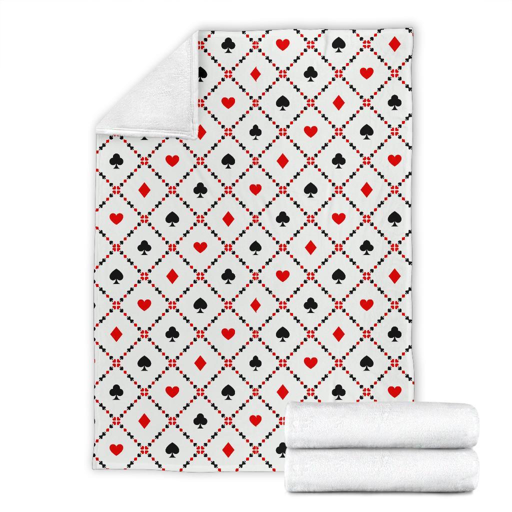 Playing Card Casino Poker Pattern Print Blanket-grizzshop