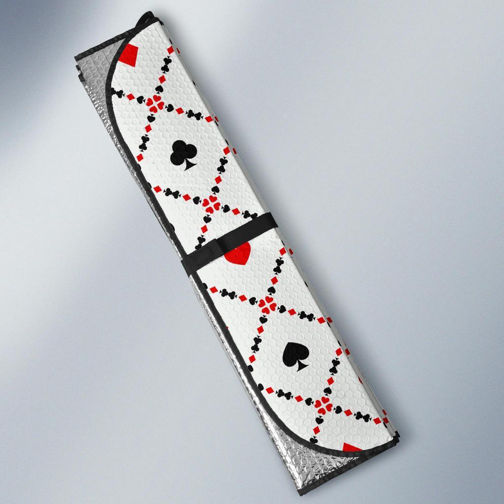 Playing Card Casino Poker Pattern Print Car Sun Shade-grizzshop